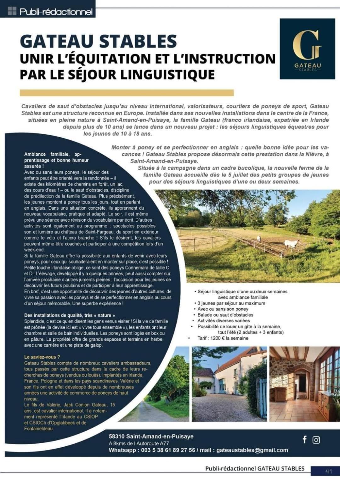 Ferme Equestre & Chambres D'Hotes Gateau Stables Proche Guedelon Saint-Amand-en-Puisaye Экстерьер фото